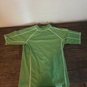 Lands' End Boys Green Rash Guard Swim Shirt